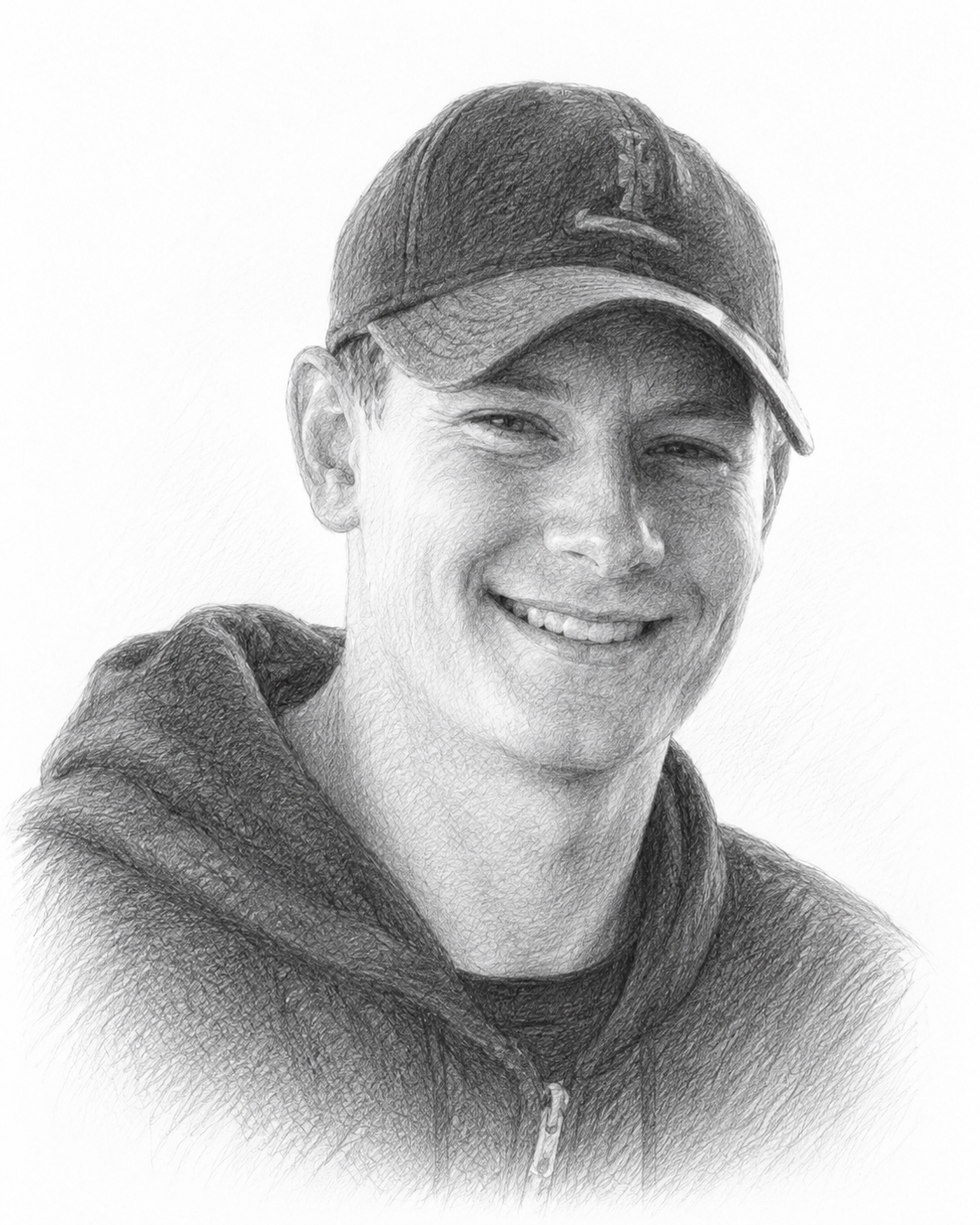 Pencil portrait sketch of Josh Van Rensburg